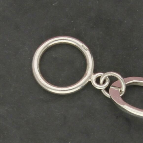 sterling silver oval link chain toggle bracelet size 6in - Picture 3 of 3